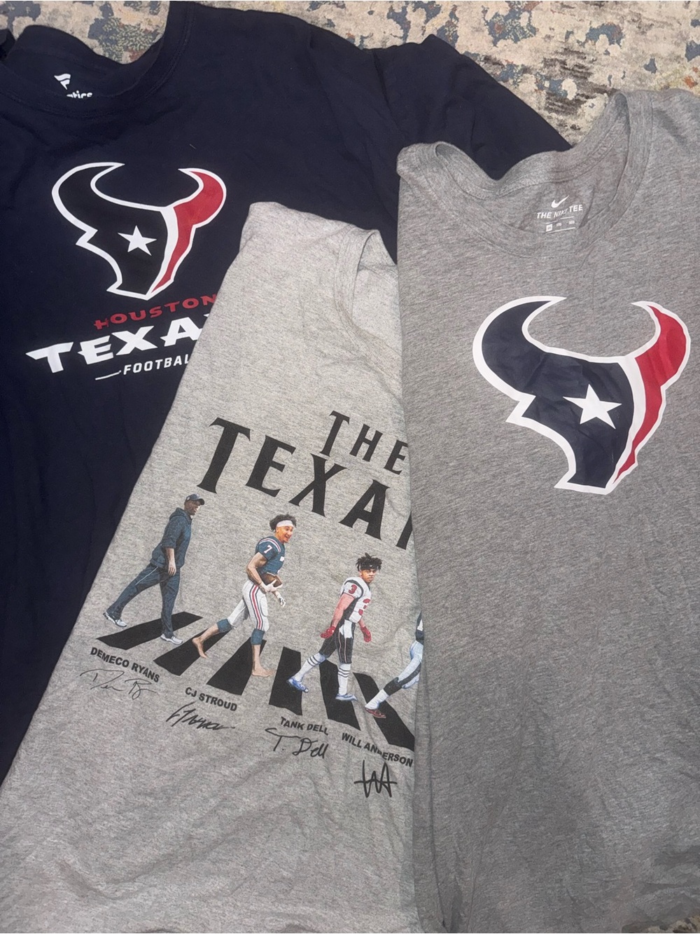 Three Houston Texans Football NFL Short‎ Sleeve Men's T-Shirt Size 3XL Lot of 3